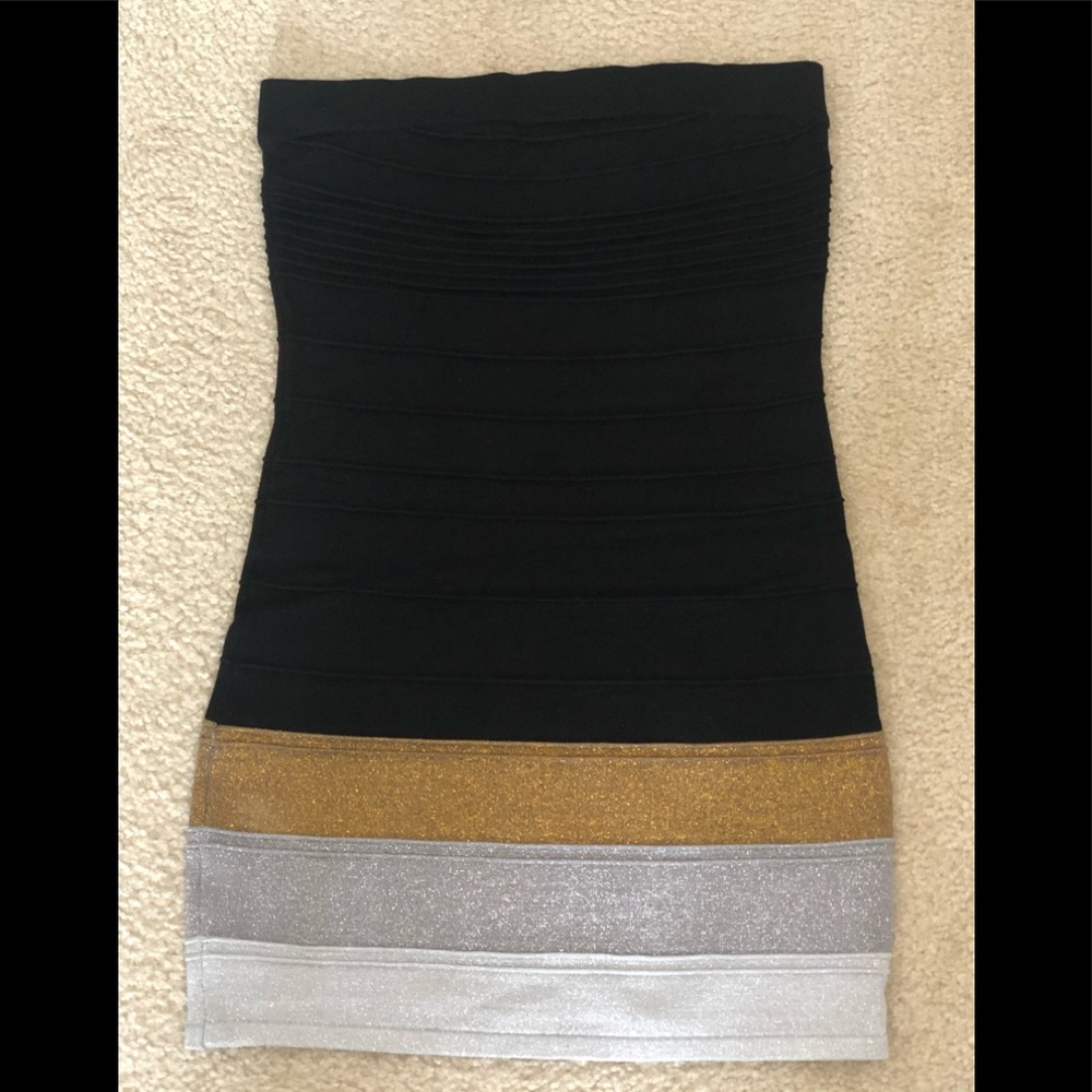 Black/Gold/Silver Mini dress